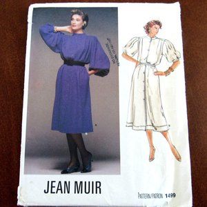 Vintage 1985 Designer Jean Muir Sewing Pattern 1499 Dress Size Womens 8